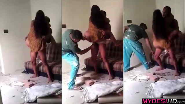 Desi Threesome: Bhabhi Gets Carried for Deep Standing Sex While Friend Assists
