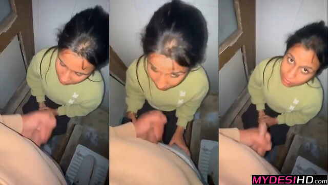 Dirty Restroom Blowjob: Girlfriend Sucks My Cock and Swallows My Cum