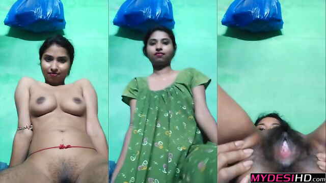 Hot Hairy Desi Girl Striptease: Indian Woman Shows Hairy Pussy XXX