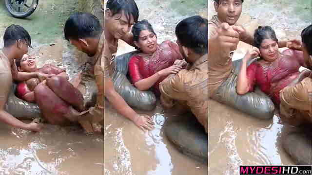 Leaked Video: Bengali Bhabhi’s Holi Orgy Friends Fucking Her