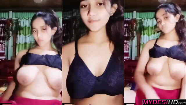 Pretty Babe with Big Tits Playing with Her Pussy and Rubbing Her Clit – Desi Cute Girl Nude MMS