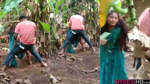 Real Desi Couple Outdoor Sex MMS: Steamy Fucking in Banana Plantation