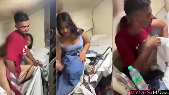 Risky Indian Viral MMS – Young Couple Caught in Action on a Train Journey