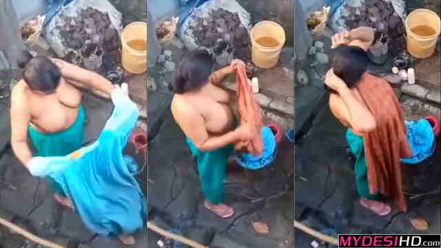 Sensual Bhabhi with Big Boobs Drying Off: Secret Bathroom Encounter