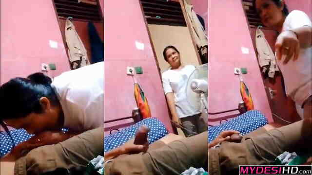Sexy Desi Bhabhi Gives Brother-in-Law a Blowjob After Catching Him Masturbating – Indian Taboo Video
